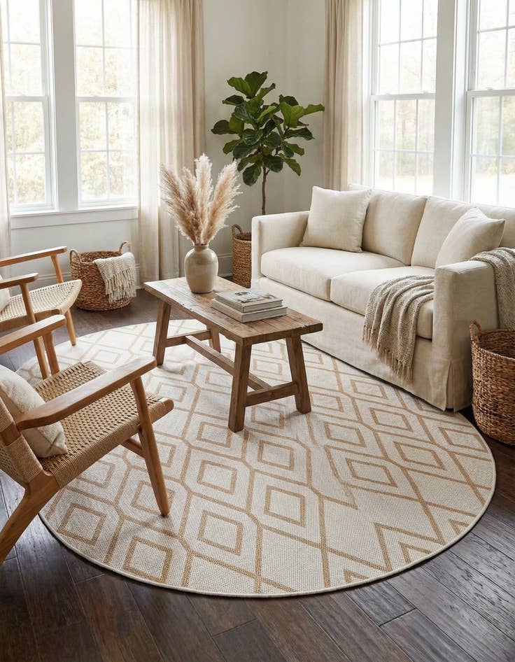 Detail image of 5' 3 x 8'  Washable Jill Zarin Turks and Caicos Indoor / Outdoor Oval Rug