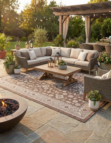 10' x 13' Easy-Clean Aztec Indoor / Outdoor Rug