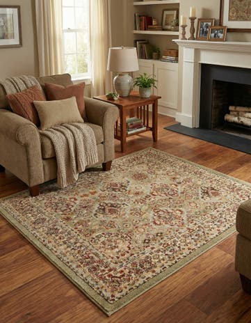 Light Green Aditi Square Rug