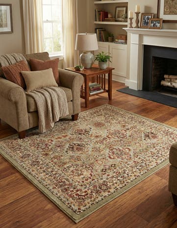 Light Green Aditi Square Rug