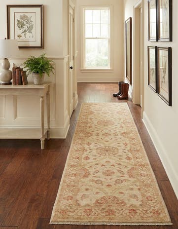 2' 10 x 9' 7 Hand Knotted Peshawar Ziegler Runner Rug