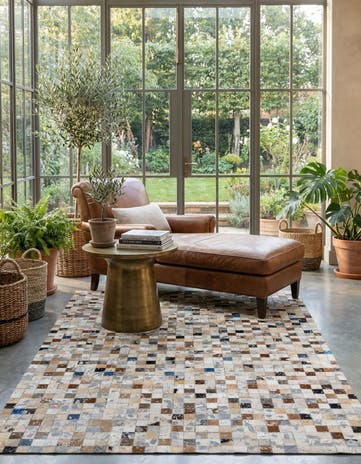 4' 1 x 6' Cowhide - Patchwork Rug