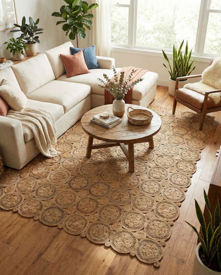 9' x 12' Handmade Braided Jute Rug