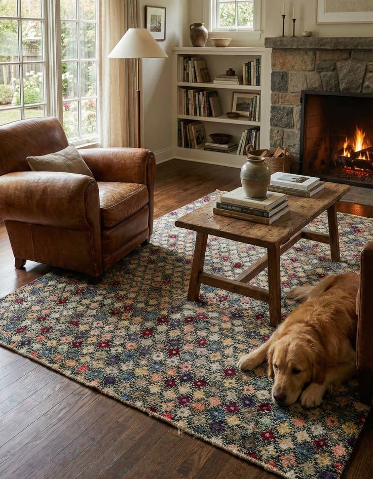 Detail image of 5' 3 x 8'  Hand Knotted Darya Wool Rug