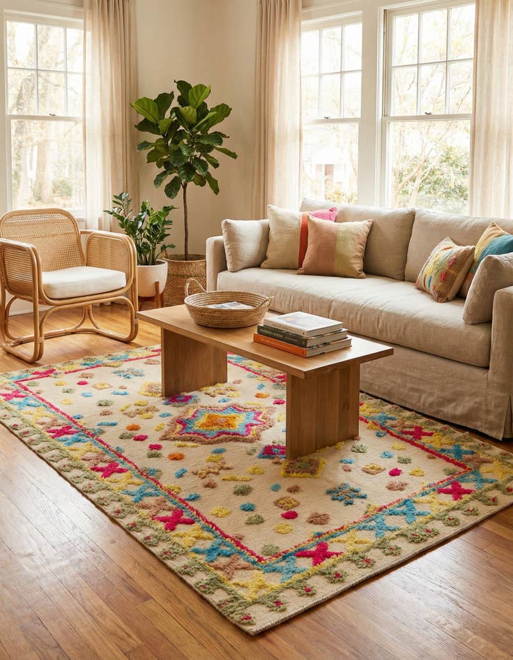 Detail image of 5' x 8' 4  Hand Knotted Darya Wool Rug