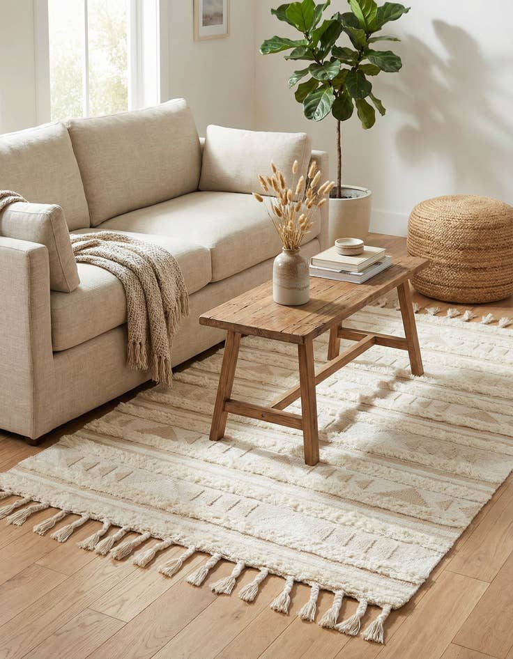 Detail image of 5' 1 x 8'  Hand Woven Arizona Wool Rug