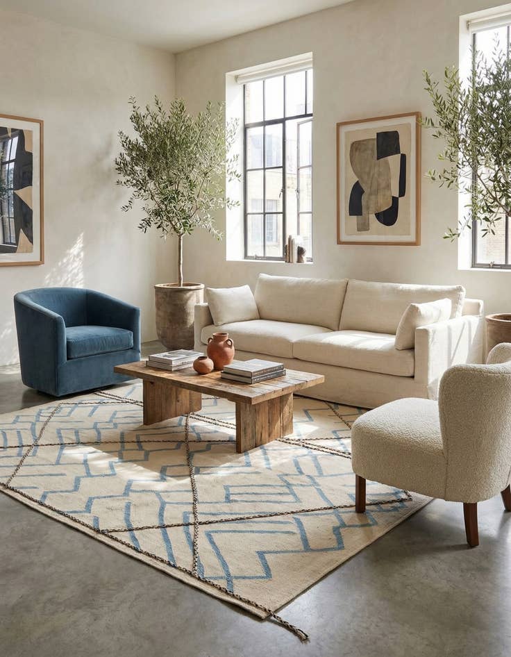 Detail image of 8' 3 x 8' 5  Hand Woven Kilim Modern Wool Square Rug