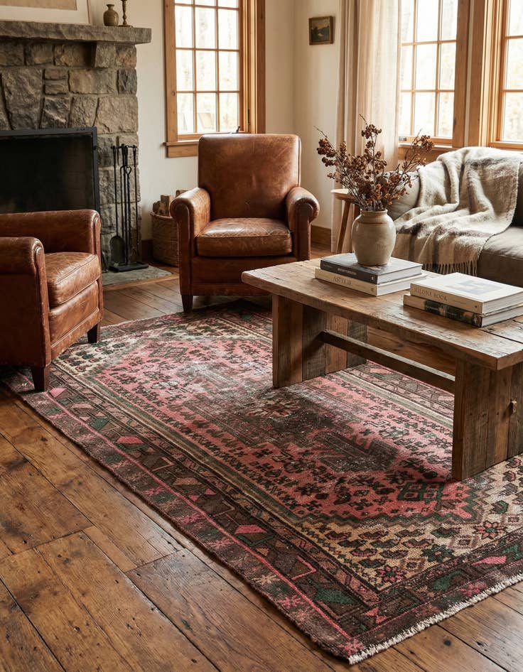 Detail image of 3' 3 x 6'  Hand Knotted Ultra Vintage Persian Wool Rug