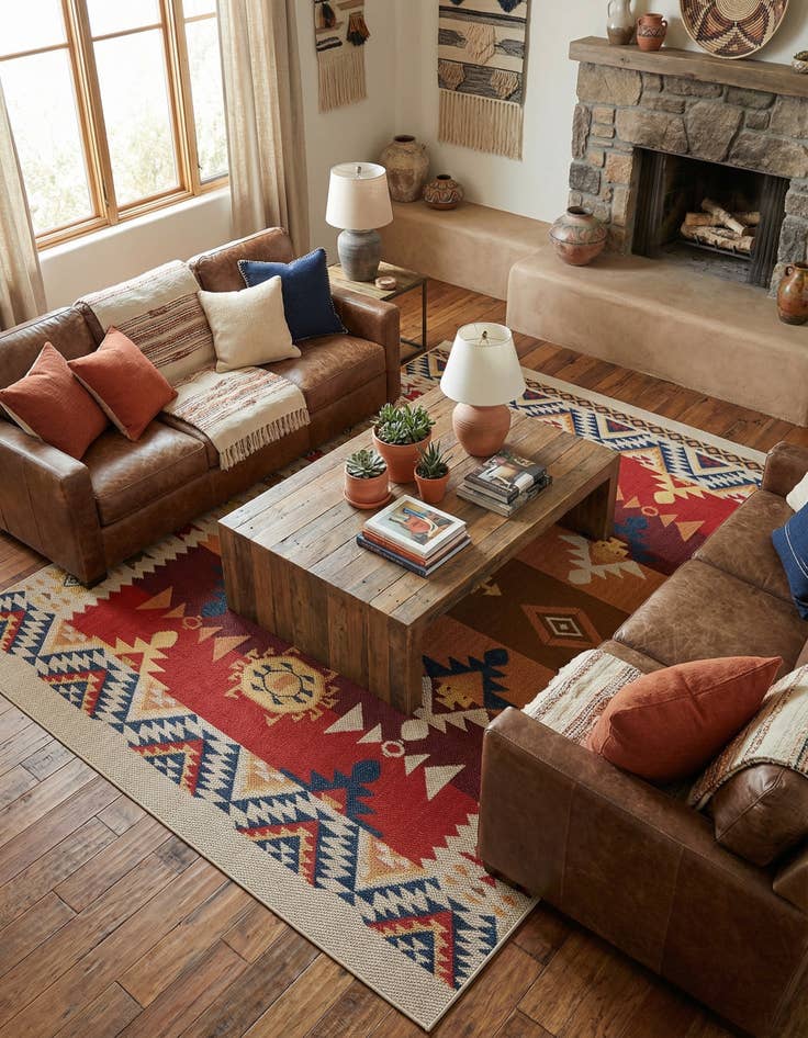 Detail image of  9' x 12'  Washable Baja Indoor / Outdoor Rug