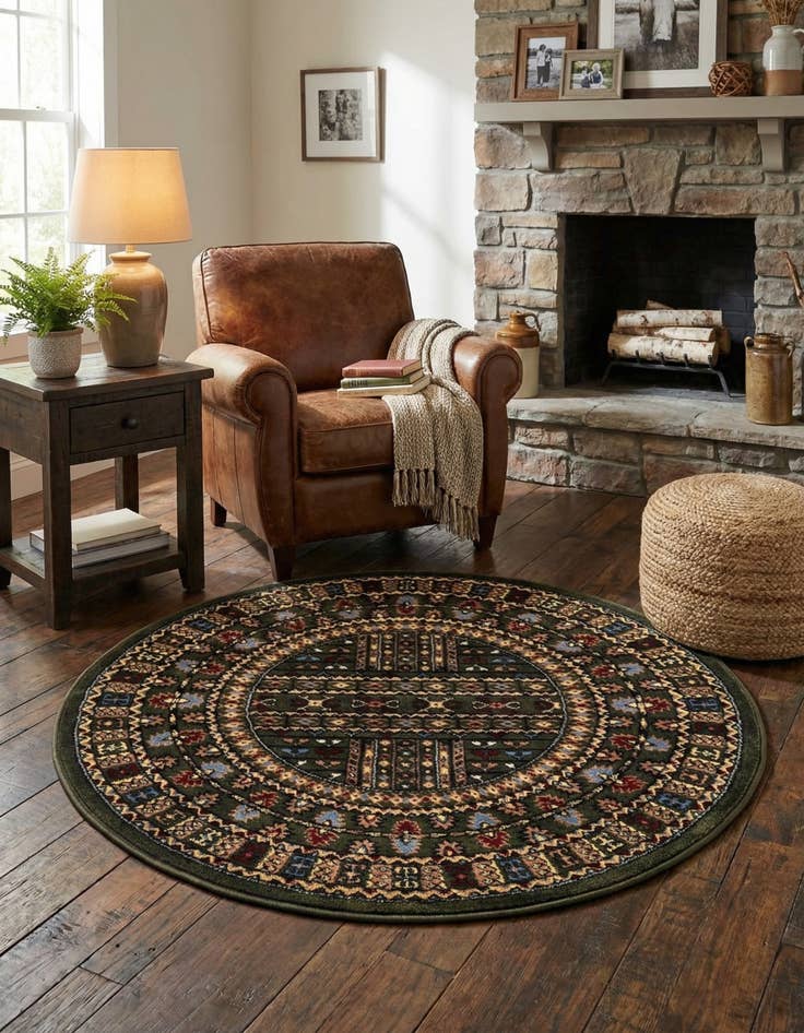Detail image of 3' x 3' Bokhara Round Rug