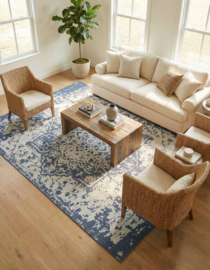 Detail image of  10' x 14' 1  Washable Traditional Indoor / Outdoor Rug