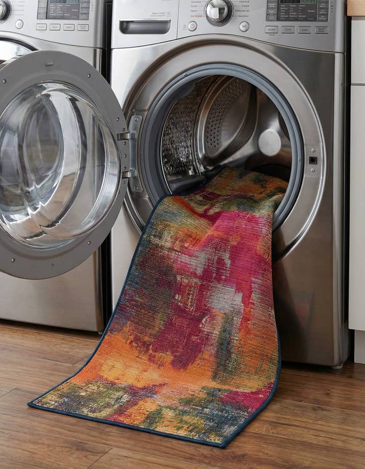 Detail image of 2' 7 x 7'  Washable Modern Indoor / Outdoor Runner Rug