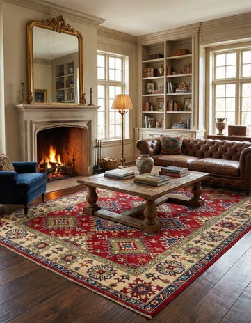 6' 8 x 9' 9 Hand Knotted Kazak Rug