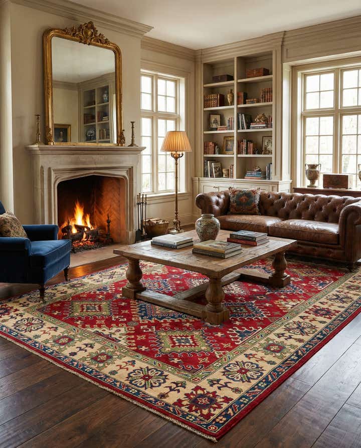 6' 8 x 9' 9 Hand Knotted Kazak Rug