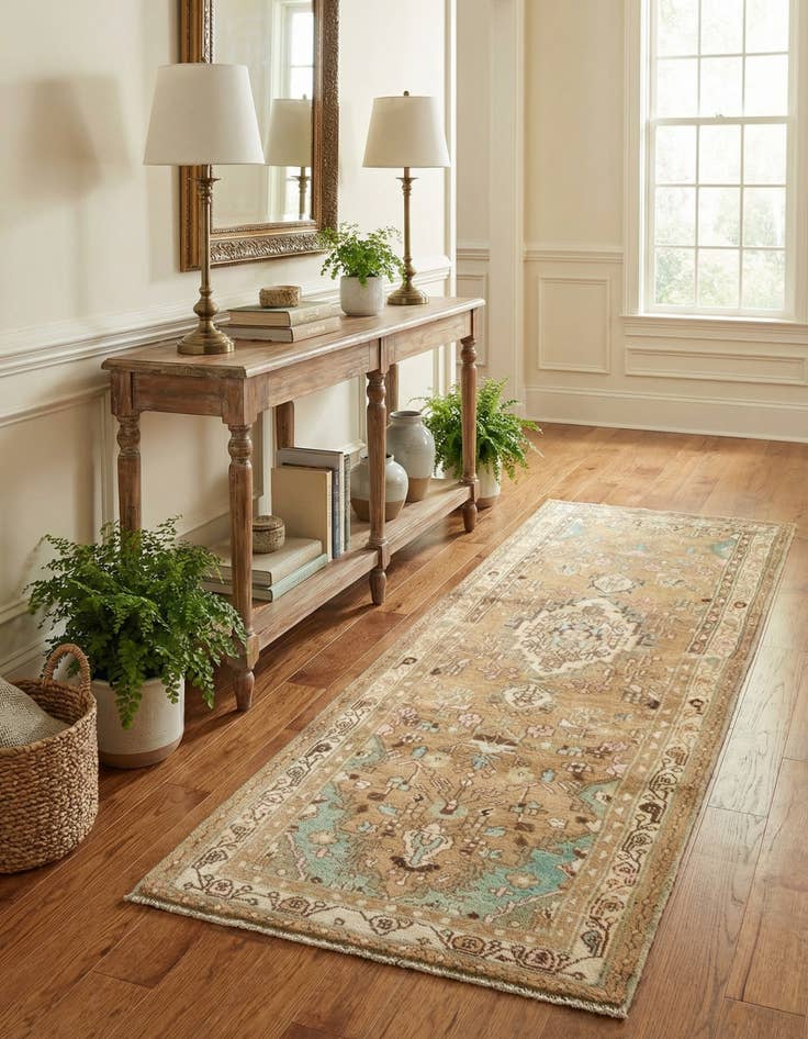 Detail image of 3' 1 x 8' 2 Hamedan Runner Rug