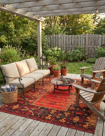 10' x 12' Easy-Clean Tribal Indoor / Outdoor Rug