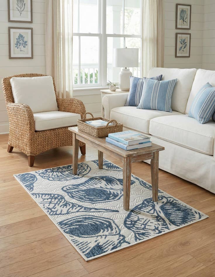 Detail image of  2' x 3'  Washable Coastal Indoor / Outdoor Rug