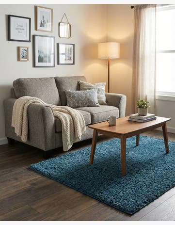 Sapphire Blue Comfort Solid Shag Rug