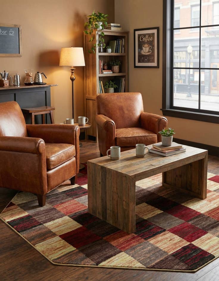 Detail image of 7' 10 x 7' 10 Coffee Shop Octagon Rug