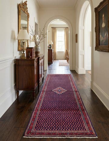 3' 7 x 9' 8 Hand Knotted Botemir Persian Wool Runner Rug