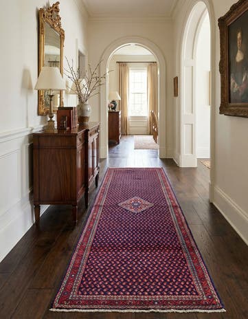 3' 7 x 9' 8 Hand Knotted Botemir Persian Wool Runner Rug