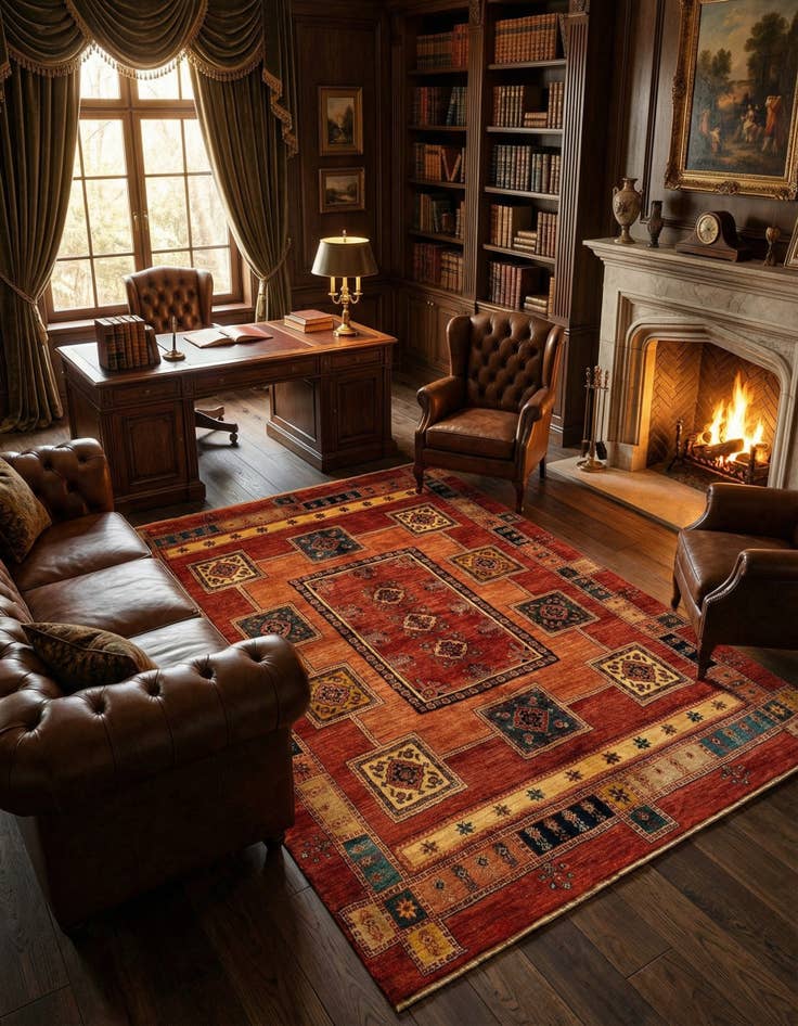 Detail image of 5' 10 x 8' 5 Luribaft Wool Rug