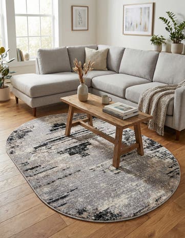Gray Tucson Oval Rug