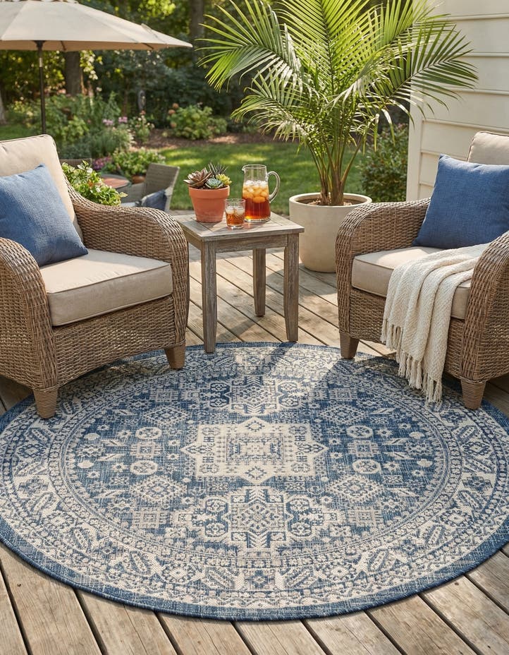 5' 3 x 5' 3 Easy-Clean Aztec Indoor / Outdoor ...