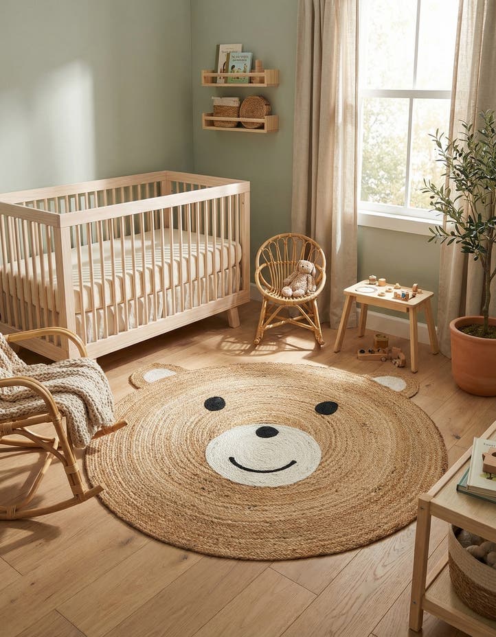 4' 1 x 4' 1 Kids Braided Jute Round...