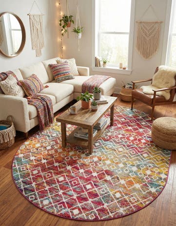 Moroccan Trellis Oval Rug