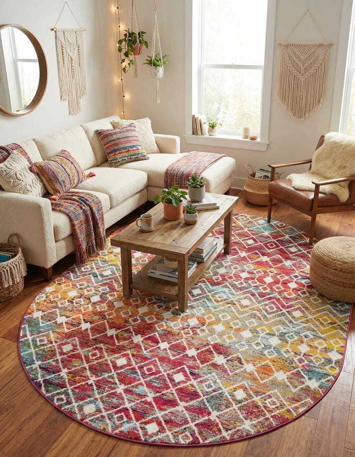 7' 10 x 10' Moroccan Trellis Oval Rug