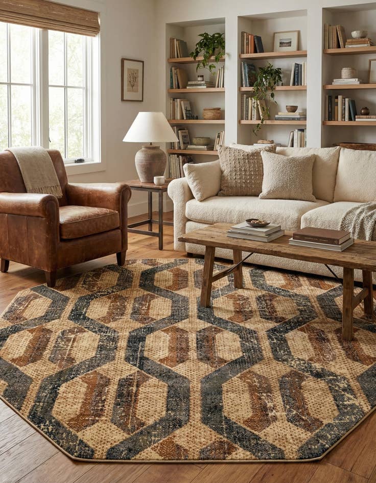 Detail image of 8' x 8' Saturn Octagon Rug