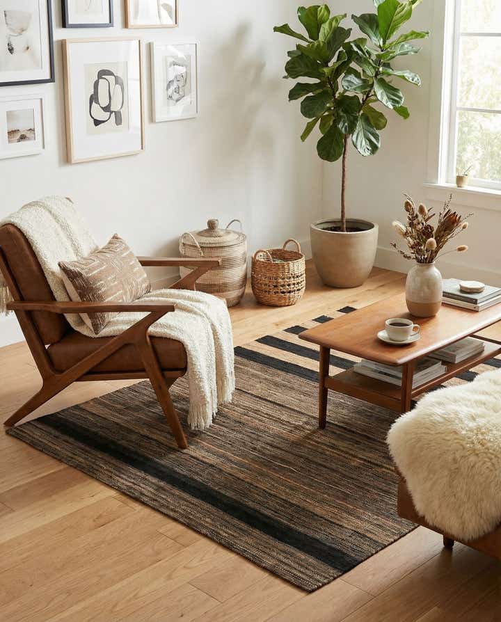 4' 2 x 5' 10 Hand Woven Kilim Modern Wool Rug