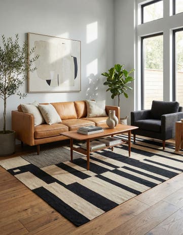 5' 8 x 8' Hand Woven Kilim Modern Wool Rug