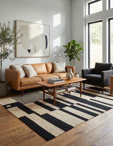 5' 8 x 8' Hand Woven Kilim Modern Wool Rug