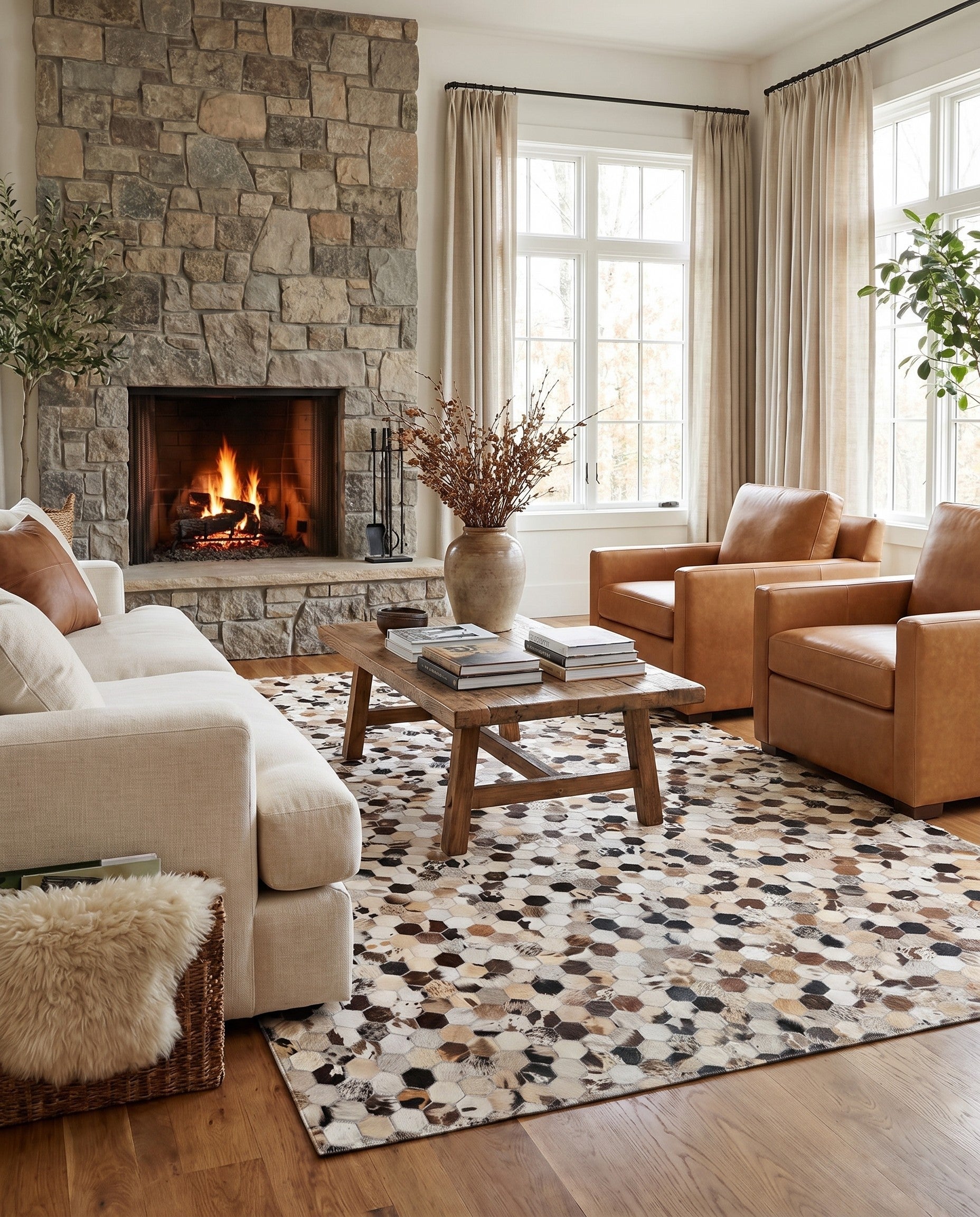 5' 2 x 8' Cowhide Rug