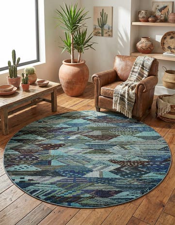 8' x 8' Washable Mesa Round Rug