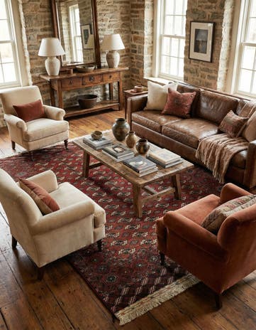 6' 8 x 9' 10 Hand Knotted Torkaman Persian Wool Rug