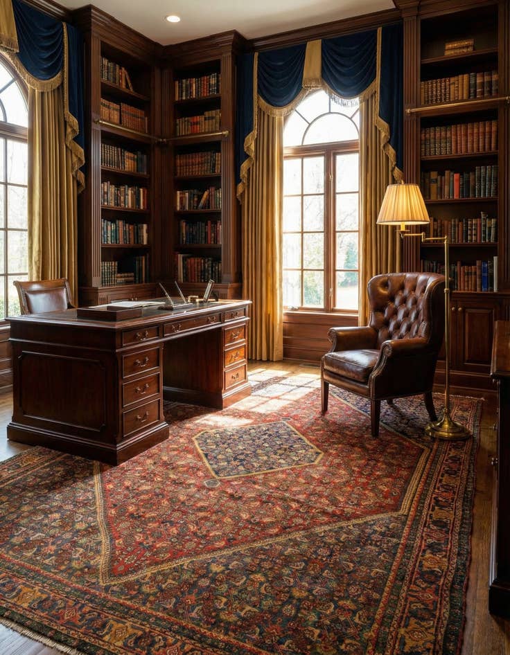 Detail image of 7' 3 x 9' 11  Hand Knotted Bidjar Persian Wool Rug