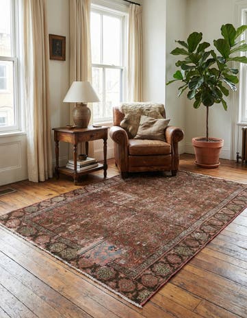 4' x 6' 3 Hand Knotted Ultra Vintage Persian Wool Rug
