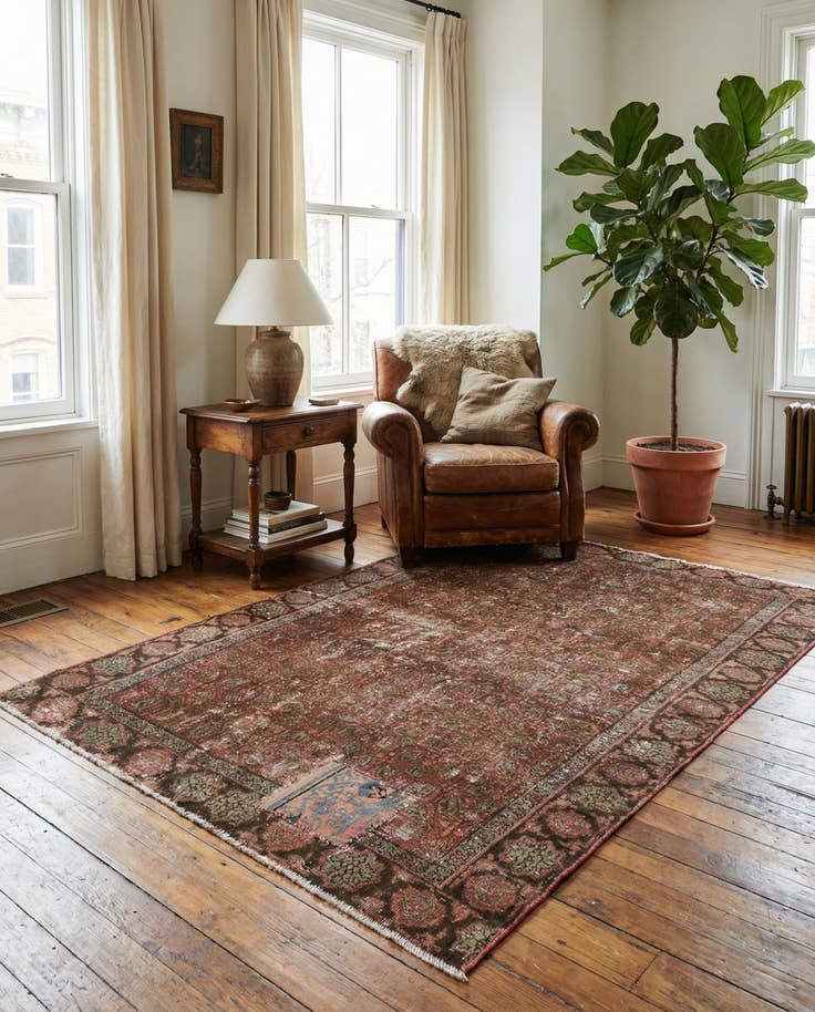 Detail image of 4' x 6' 3 Hand Knotted Ultra Vintage Persian Wool Rug