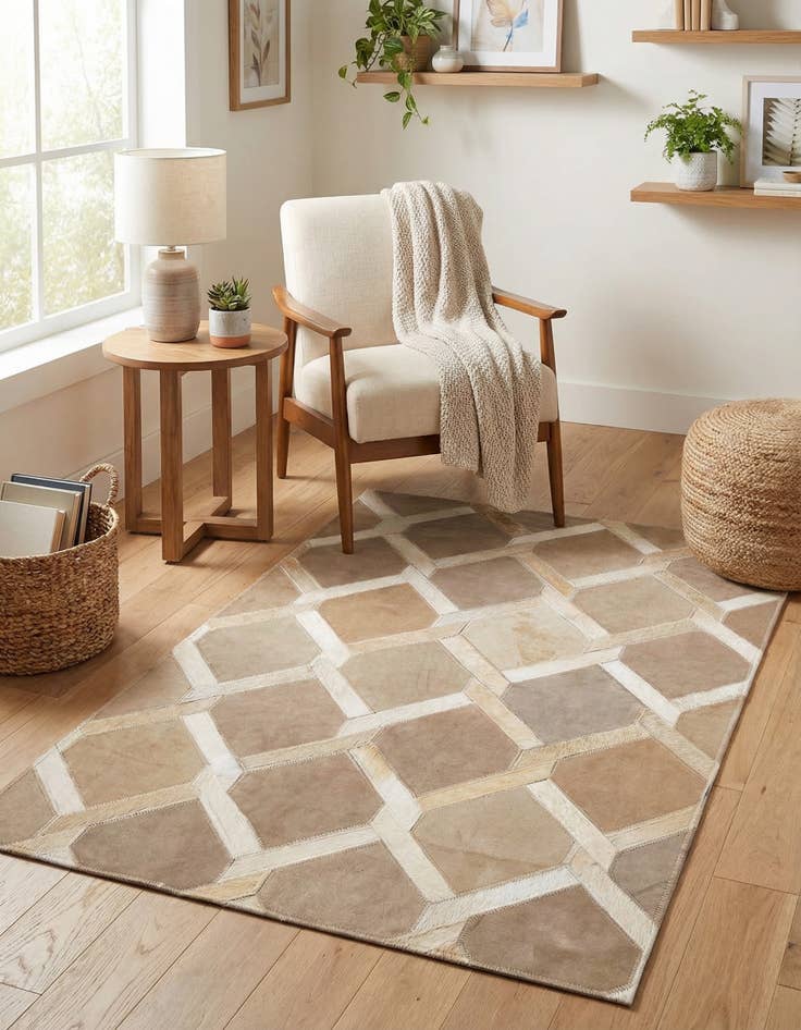 Detail image of  2' x 3' Cowhide Leather Rug