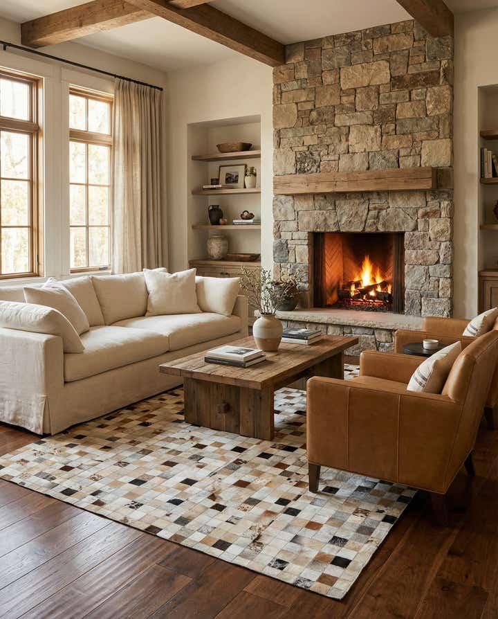 8' x 10' Cowhide Leather Rug