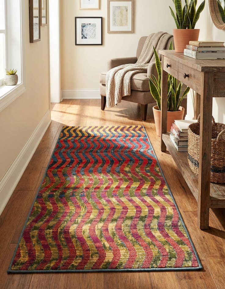 Detail image of 2' x 4'  Washable Modern Indoor / Outdoor Runner Rug