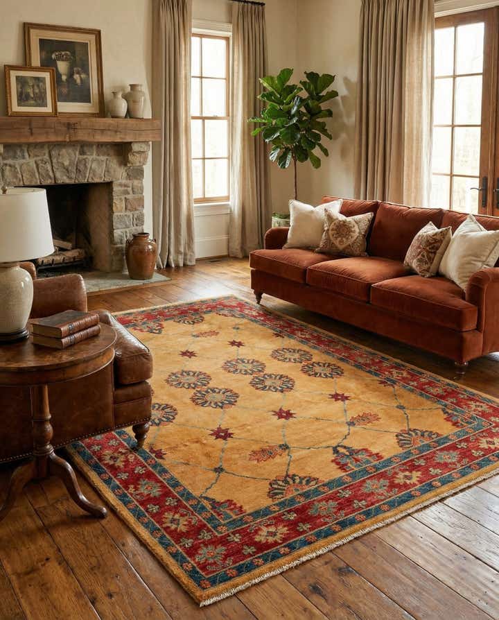 5' 9 x 7' 7 Hand Knotted Ziegler Wool Rug