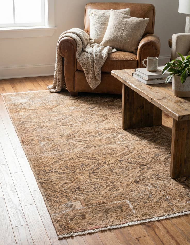 Detail image of 2' 4 x 5' 5  Hand Knotted Ultra Vintage Persian Wool Runner Rug