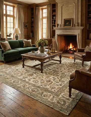 9' 11 x 12' 4 Hand Knotted Vintage Royal Persian Wool Rug