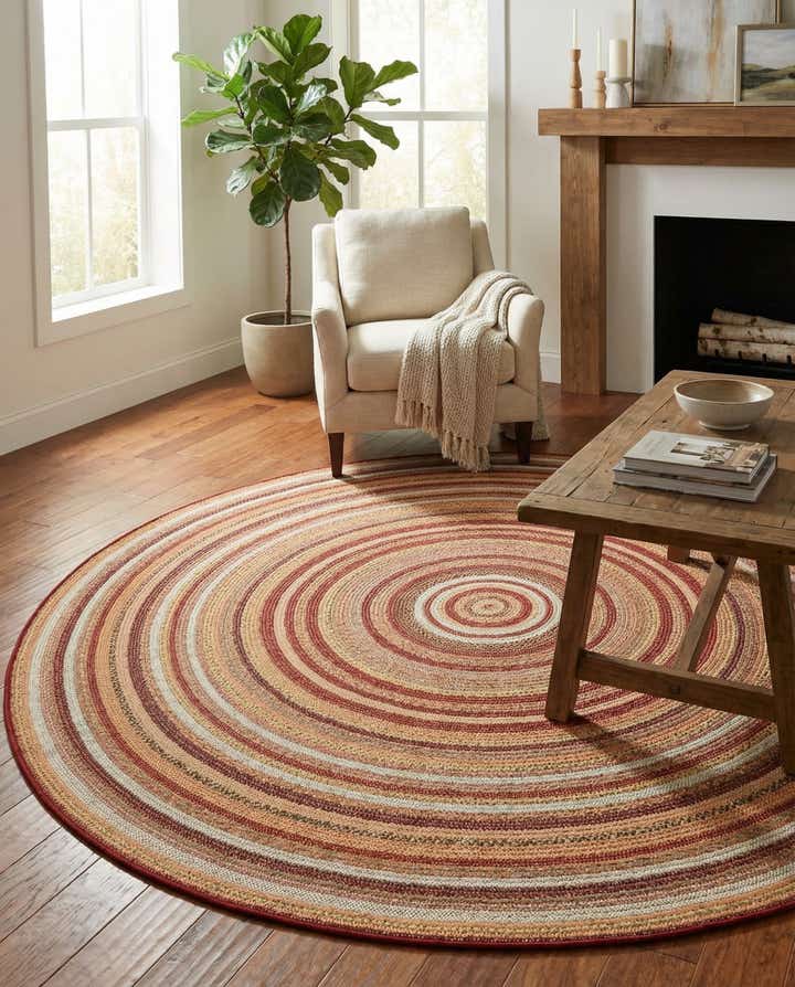 7' x 7' Easy-Clean Baja Indoor / Outdoor Round Rug