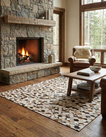 5' 1 x 8' 2 Cowhide Rug