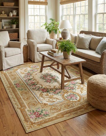 5' x 8' Easy-Clean Traditional Indoor / Outdoor Rug